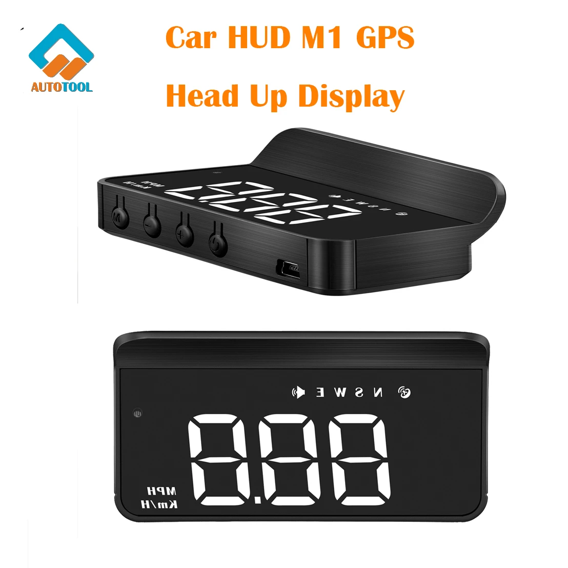

Car HUD M1 GPS Head Up Display Windshield Projection Electronic Accessories Speed with Overspeed Alarm Fatigue Driving Reminder