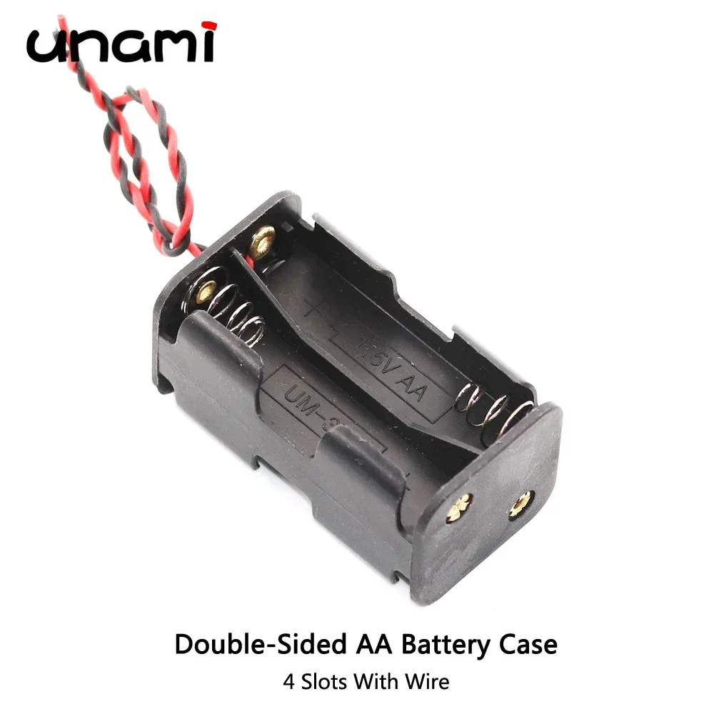 AA Battery Storage Case 2x 4x 6x 8x 10x Double Layer Back To Back Case Box with Cable AA Power Case DIY