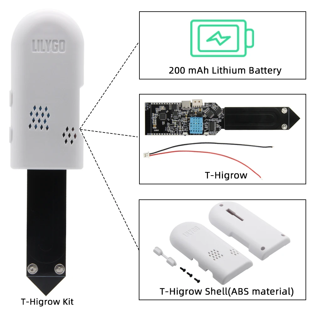 ® T-Higrow ESP32 Soil Tester DHT11 BEM280 Garden Flowers Temperature Moisture Se