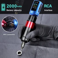 แหล่งจ่ายไฟสักไร้สายแบบพกพา 2000mAh พร้อมหน้าจอสีดิจิตอลควบคุมจอแสดงผลแบตเตอรี่ปากกาสัก 6