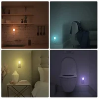 Melery Night Light Bulbs EU Plug 0.5W Low Power Sensor Control RGB Plug-in Color Changing Susk To Dawn Home Office Lamp Creative 6