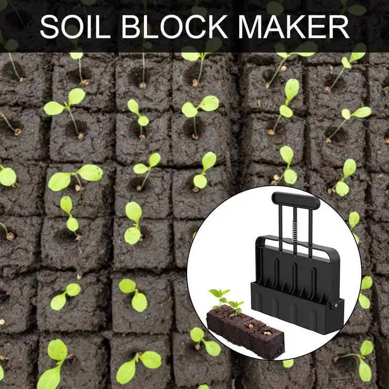 Handheld Seedling Soil Blocker Soil Block Maker for Garden Prep Seedling Production Base Block Making Reusable Hand Tool handheld planting tool