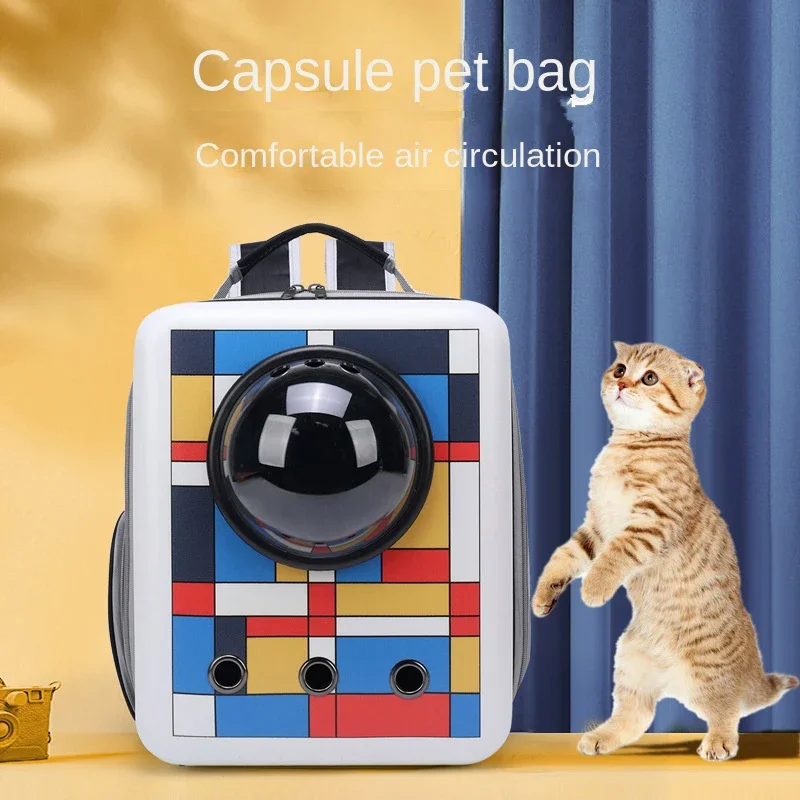 Cat Carrier Bag Breathable Portable Outdoor Travel Backpack Pet Carrier for Cat Transparent Pet Transport Space Capsule Bag