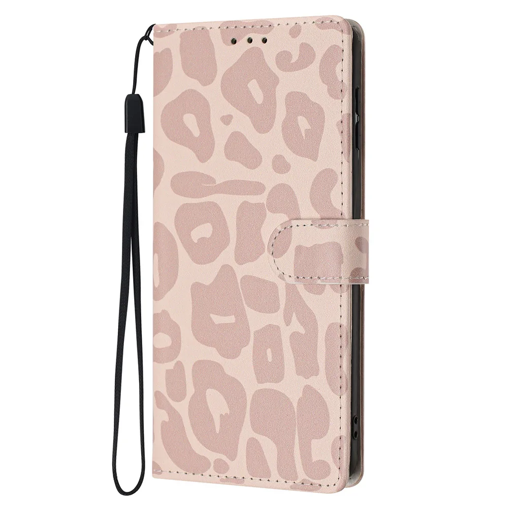 Leopard Print Wallet Case: Stylish Flip Card Holder Leather Phone Cover