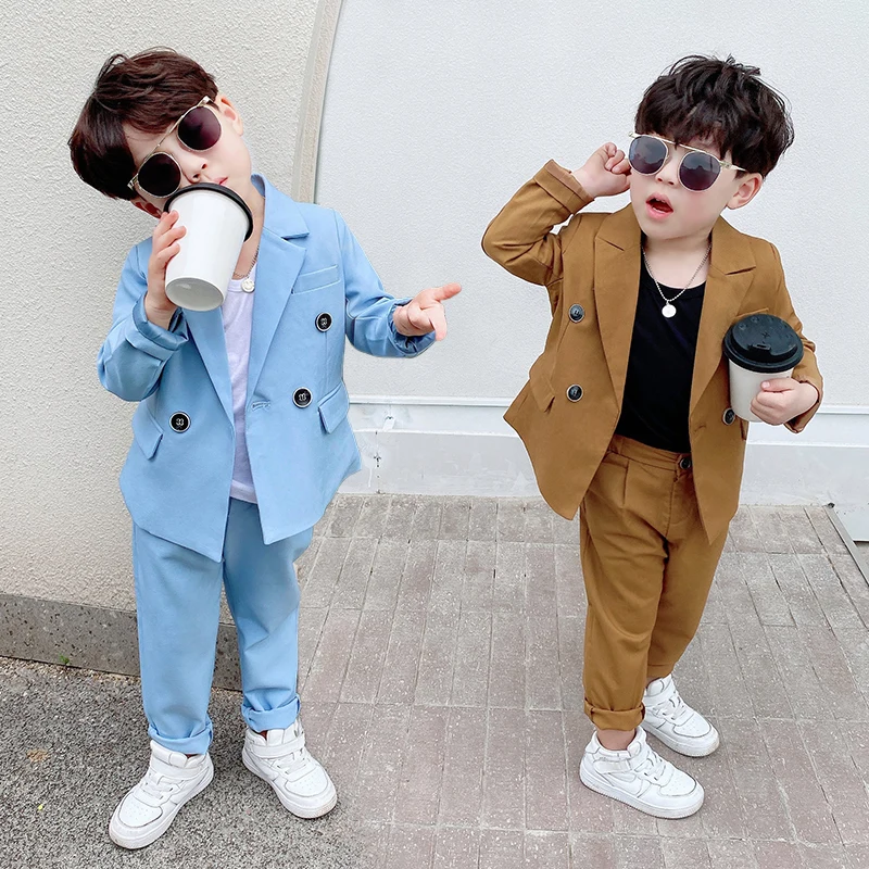 

Boys suit suit 2022 autumn new children's casual flower girl handsome suit two-piece baby