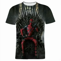 Miniso 2024 New Summer T Shirt For Men Hero Deadpool 3D Printed Women's Clothing Cool Short Sleeve Children Tee Shirts 2