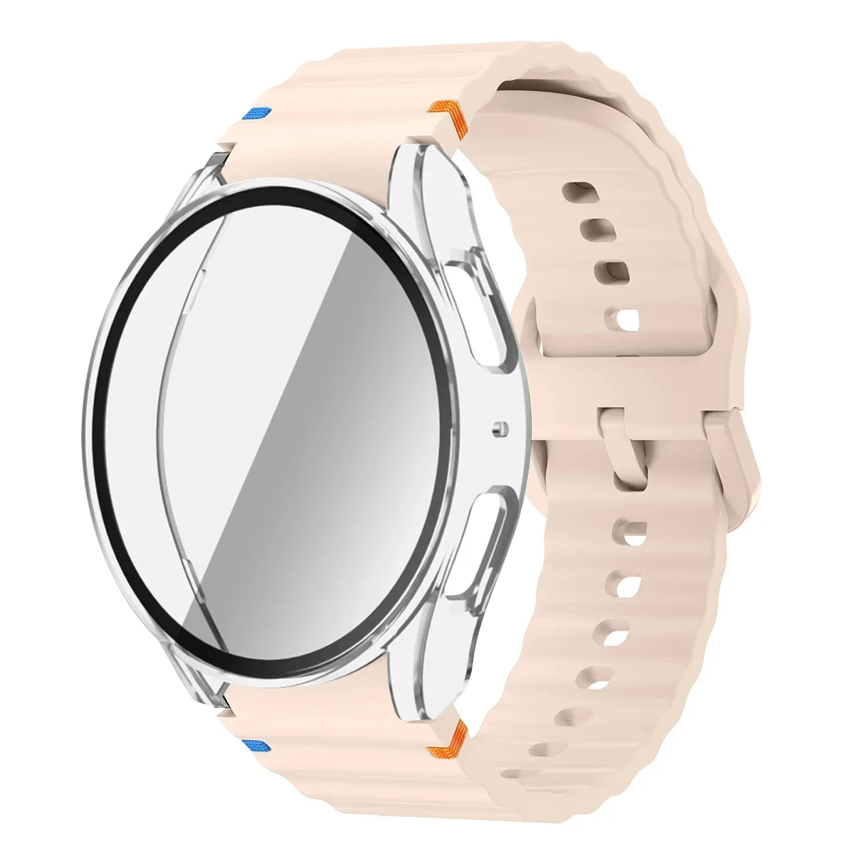 Enhanced Silicone Band and Bumper Case with Tempered Glass Screen Protector