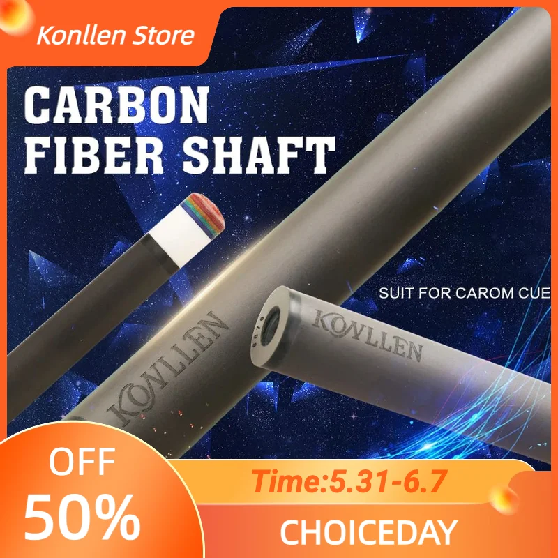

KONLLEN-Carbon Fiber Billiard Cue Stick Shaft, 3 Cushions, Carom/Libre Cue Stick, Uni-Loc, Radial, 3/8x8 Pin Joint, Single Shaft