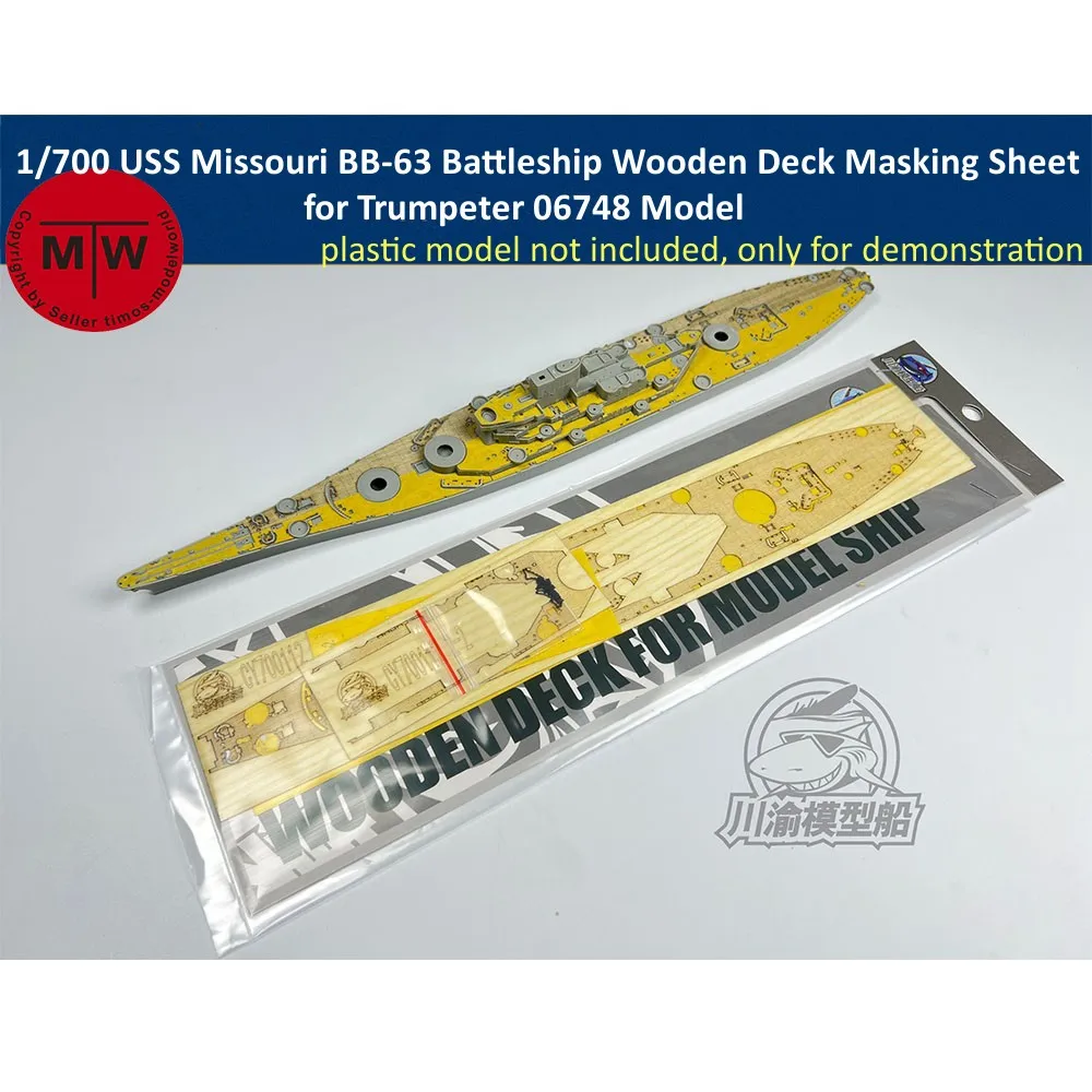 

1/700 Scale USS Missouri BB-63 Battleship Wooden Deck Masking Sheet for Trumpeter 06748 Model Kit CY700112