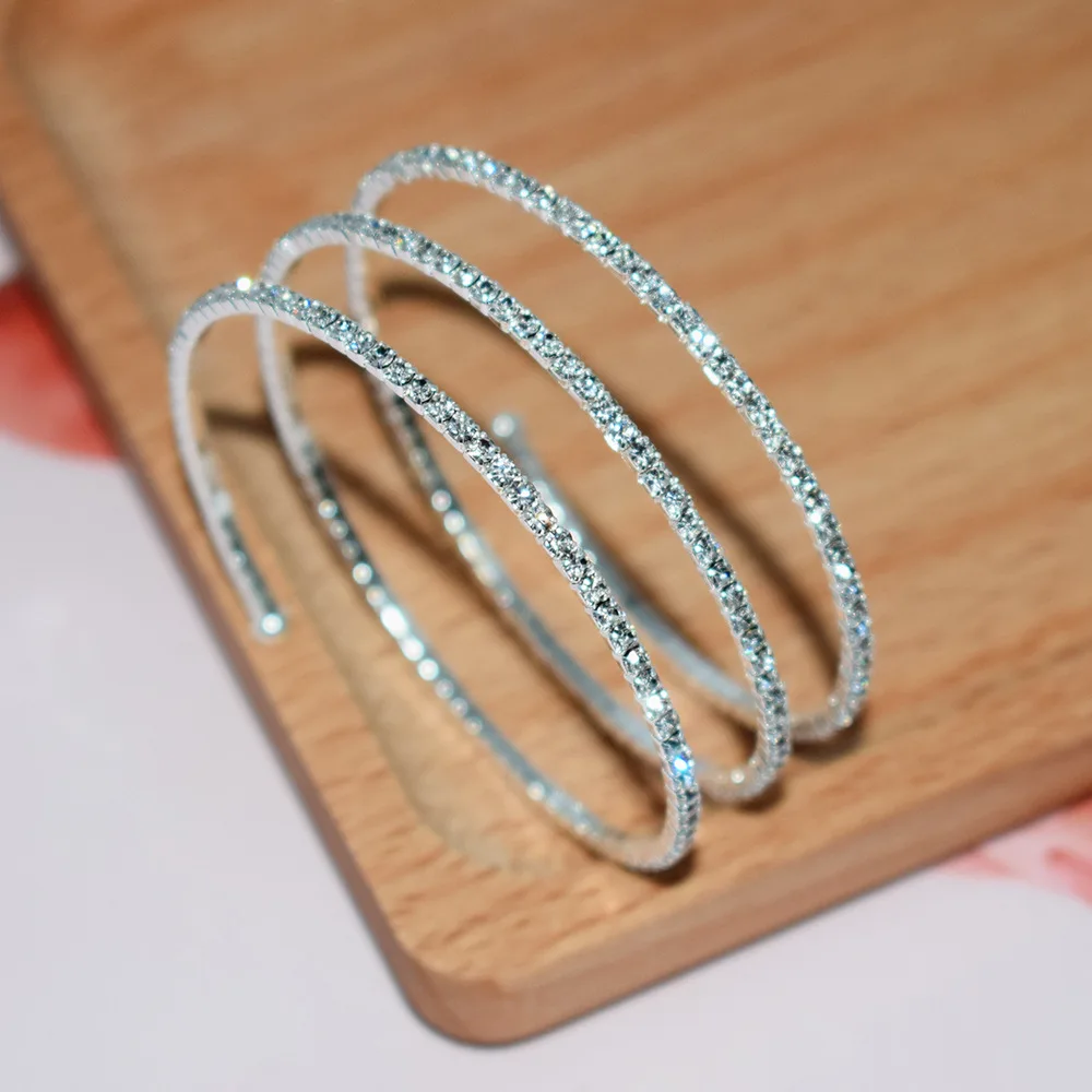 Rhinestone Cuff Bangle Bracelets