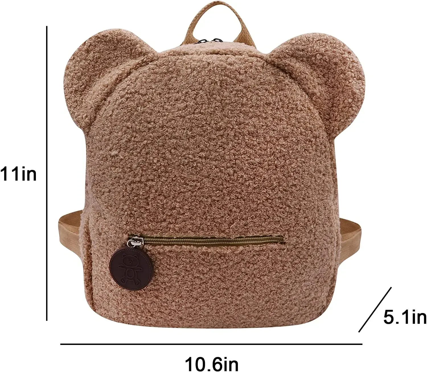 PERSONALISED Teddy Bear Kids Fleece Embroidered Backpack, Initial or First Name school bag, Teddy Bear Ear Bag, Initial Name Bag