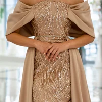 Sansa Customized Sequins Off The Shoulder Prom Dresses Mermaid Trailing فساتين للمناسبات الخاصة Floor-Length vestidos de festa 3