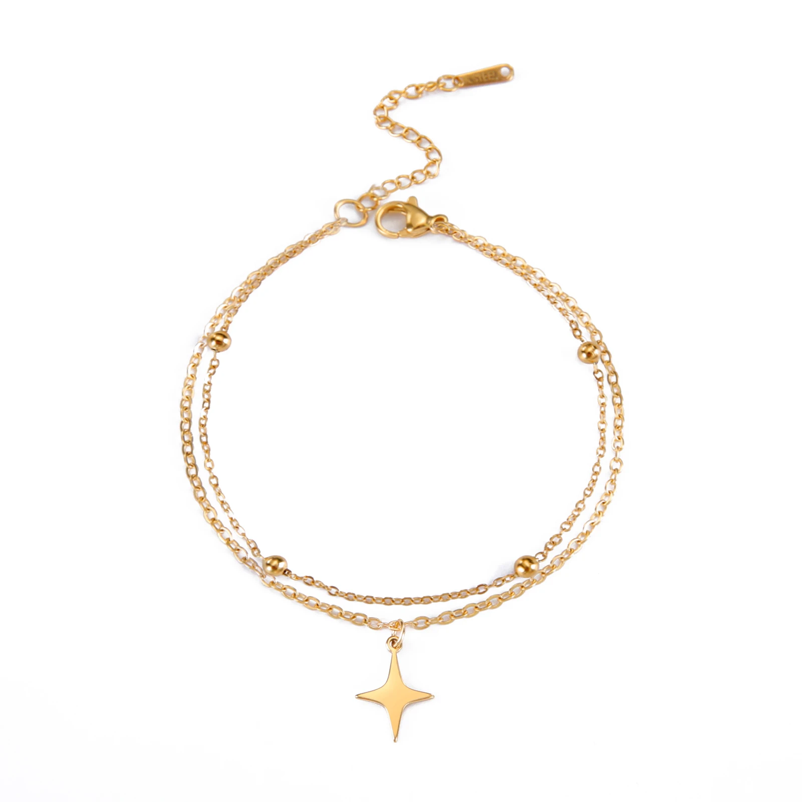 Skyrim-Inspired Sun and Moon Charm Double-Layer Bracelet – Stainless Steel Jewelry Gift