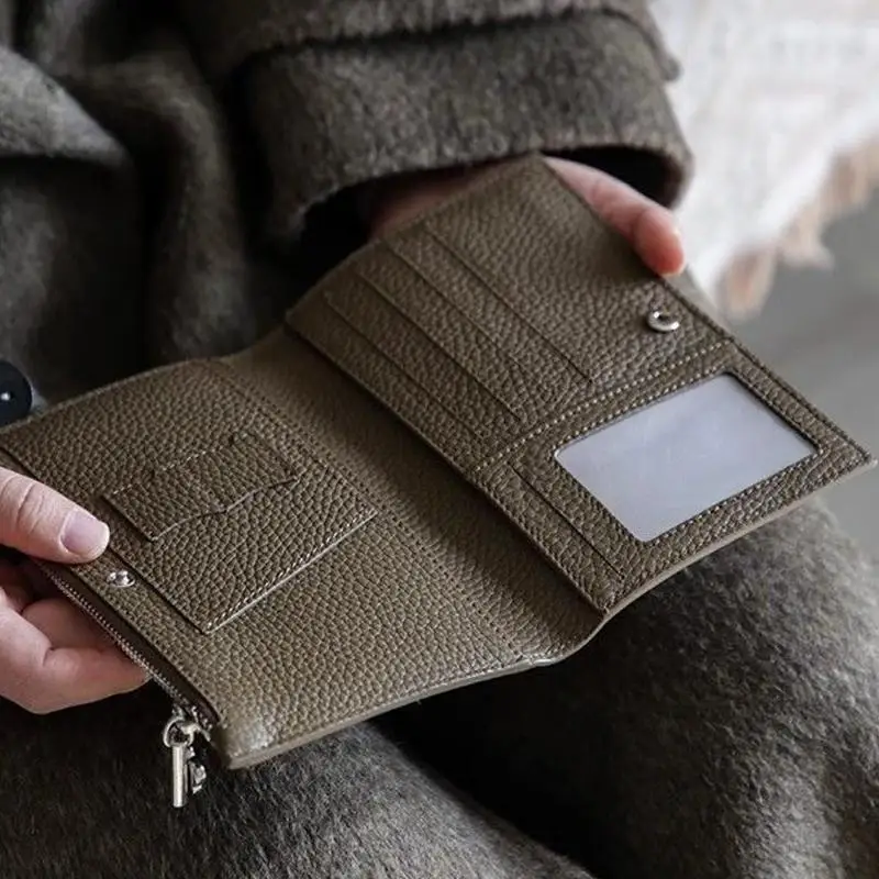 Porta passaporto in pelle, portatile, impermeabile, multi-card, portafoglio da viaggio unisex, con cerniera, per documenti e monete