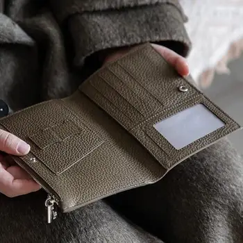 Porta passaporto in pelle, portatile, impermeabile, multi-card, portafoglio da viaggio unisex, con cerniera, per documenti e monete