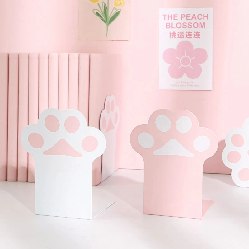 

2X Desk Paw Bookend Stand Holder Book Storage Rack for Home Bedroom Decor