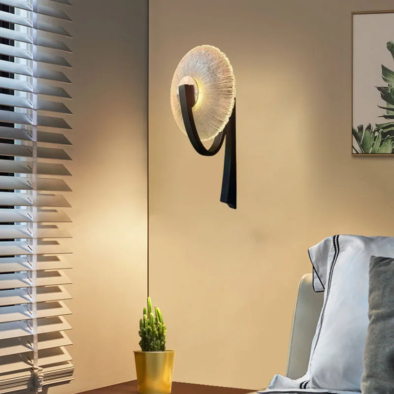 Novelty LED Wall Lamp Gold Black Metal Clear Glass For Bedroom Living Room Restaurant Lighting Fixtures 3000K