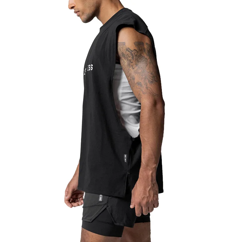 Men's Running Vest Fitness Tank Top Sport Sleeveless Gym Shirt Basketball Jersey Training Bodybuilding Workout Stringer Singlets