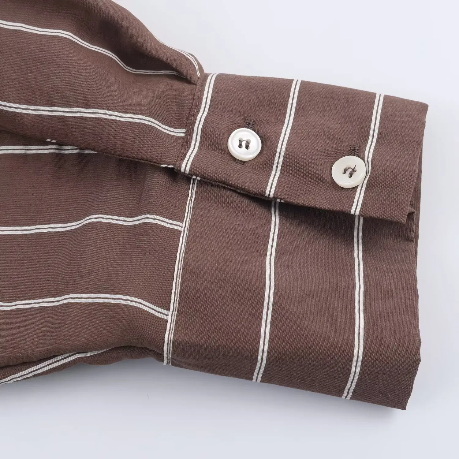 Women Casual Loose Striped Shirt Female Spring Autumn Long-Sleeve Single-Breasted Shirt Top Lady Pocket Turn-Down Collar Blouse