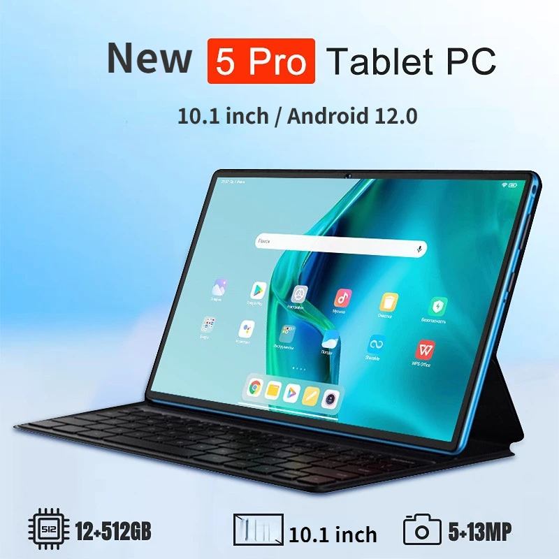 

2024 New 10.1 Inch Ultra-thin HD Screen Global Tablet 12G+512GB Ten Cores 4G Network WiFi Tablet PC Android 12.0 Tablet PC