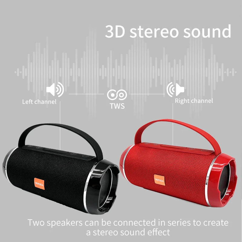 YERSIDA 116C Wireless Powerful Box Portable Outdoor BT5.3 Speakers Waterproof Subwoofer 3D Stereo Sound HandsFree Call FM Radio