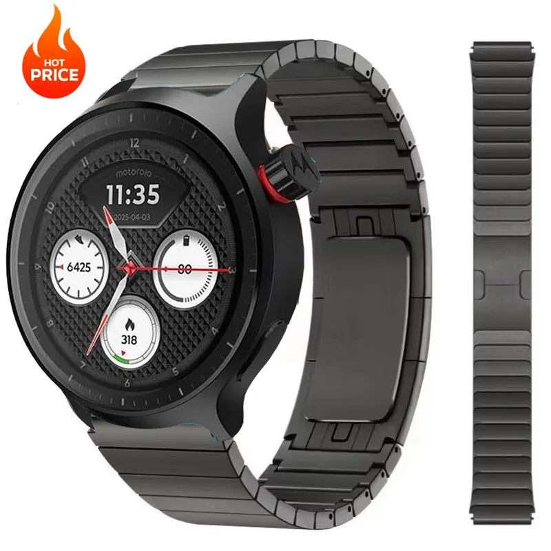 Stainless Steel Link Strap - Premium Metal Bracelet Watchband Accessory, 22mm