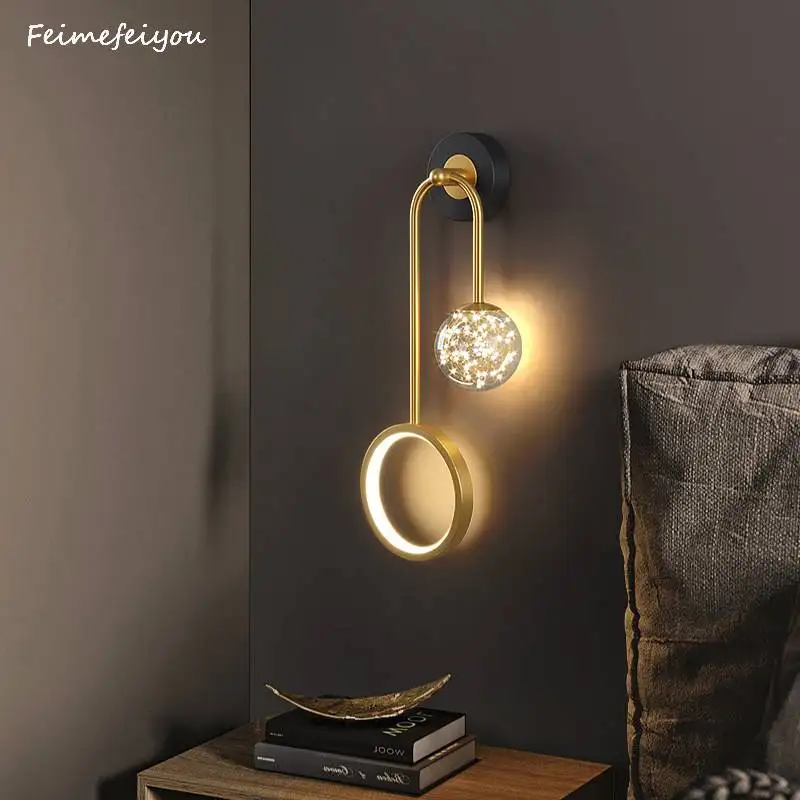 Modern Wall Lamp Retro Minimalist Background Light Stairwell Aisle  Personalized Bedroom Bedside Nordic Creative Led  Wall Lamps bathroom wall lights