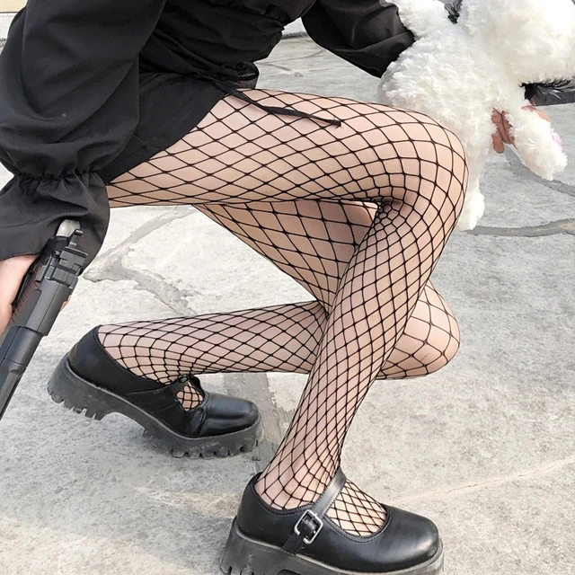 Meias Hosiery Sexy Fishnet Meias Grande Meia Meia Meia Bling