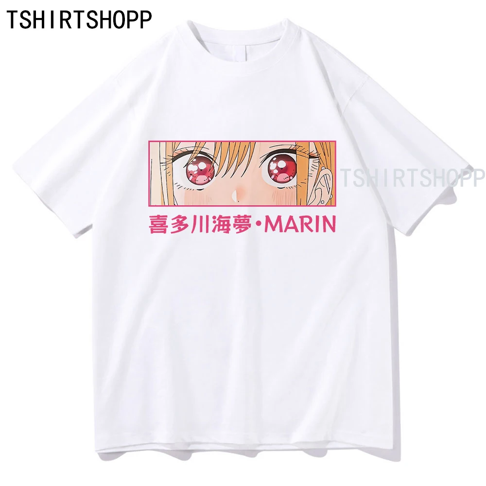 Anime My Dress Up Darling T Shirt Men Casual Pink Cotton 100% Tshirt Kawaii Marin T-Shirt Manga Sono Bisque Doll Wa Koi Wo Suru