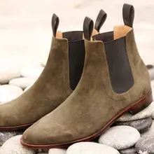 

2021 New Faux Suede Fashion Men Shoes Chelsea Boots Bottes De Chelsea Ankle Comfortable Botines мужские сапоги Concise KB375