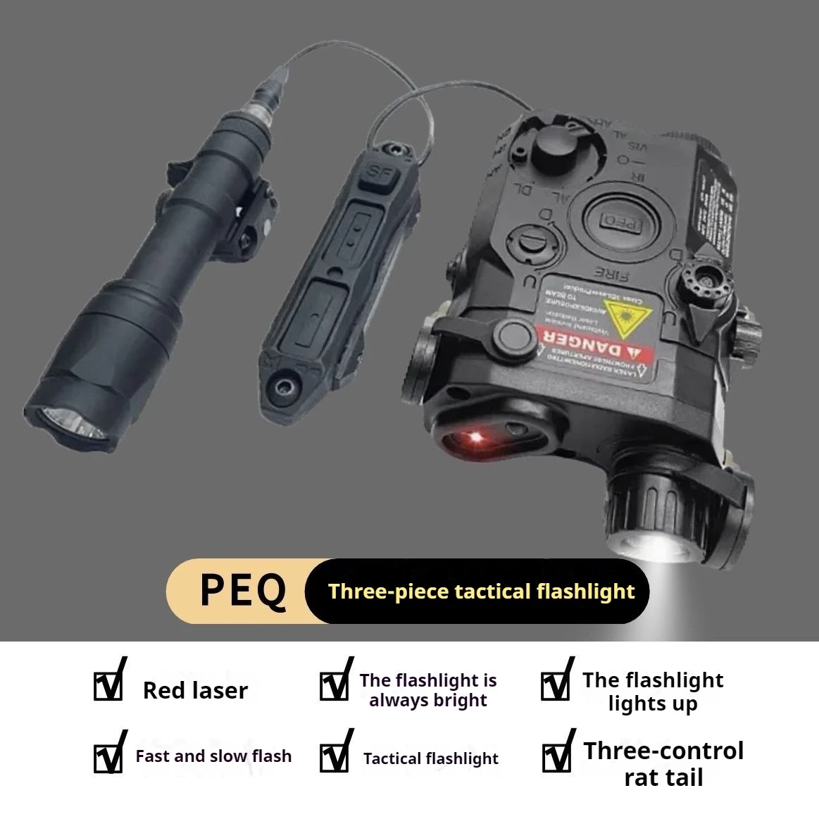 

Тактический Airsoft PEQ redlaser светильник, тактическая коробка с фонариком A, фонарик с тремя контроллерами, хвост, современный комплект outdoo