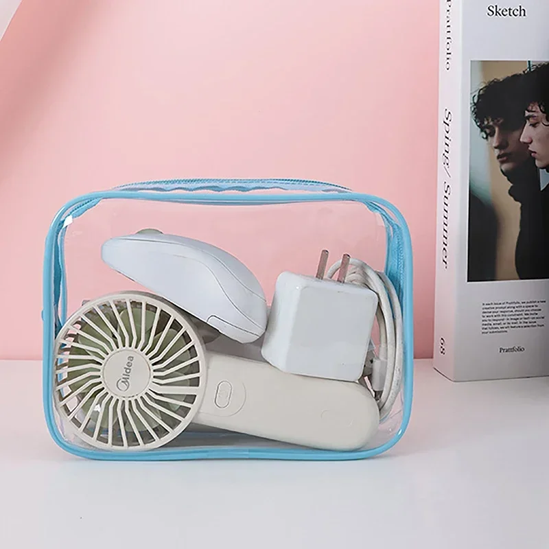 Clear Zippered Makeup Bag - Transparent Travel Cosmetic Organizer for Women Waterproof Toiletry Pouch,  Business Trip & Vacation