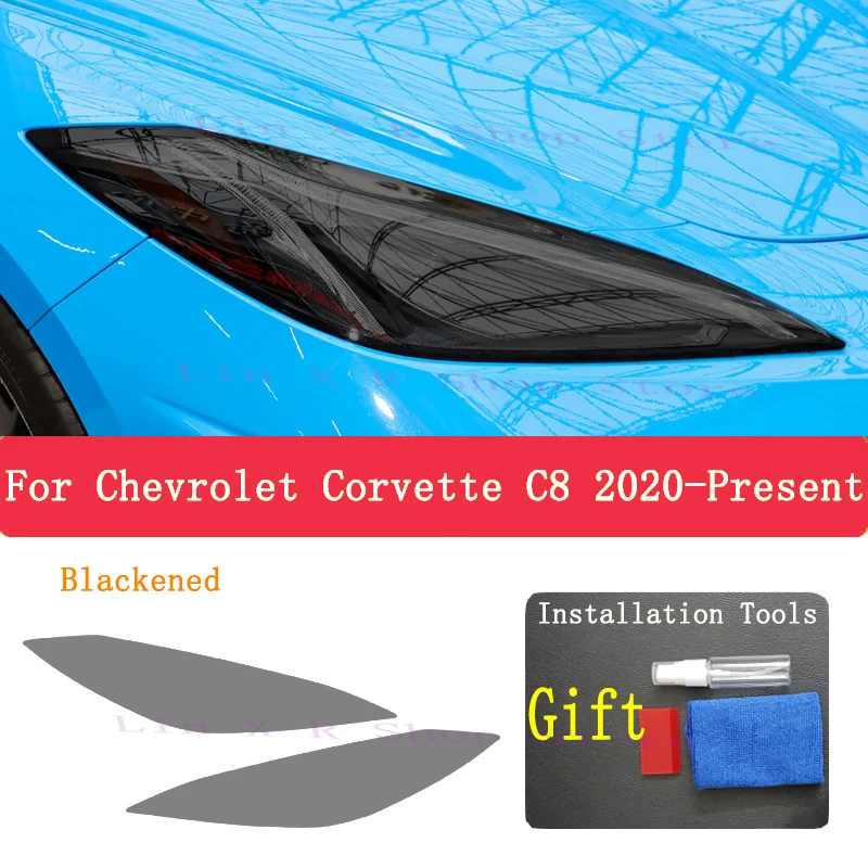 

For Chevrolet Corvette C8 2020 Car Exterior Headlight Anti-scratch Front Lamp Tint TPU Protective Film Cover Repair Accessories