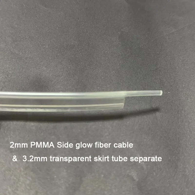 Fiber Optic Cable 5mX Skirt Side Glow Cable & Separate 3.2mm Plastic PMMA Fiber Optic Cable For Car Lighting