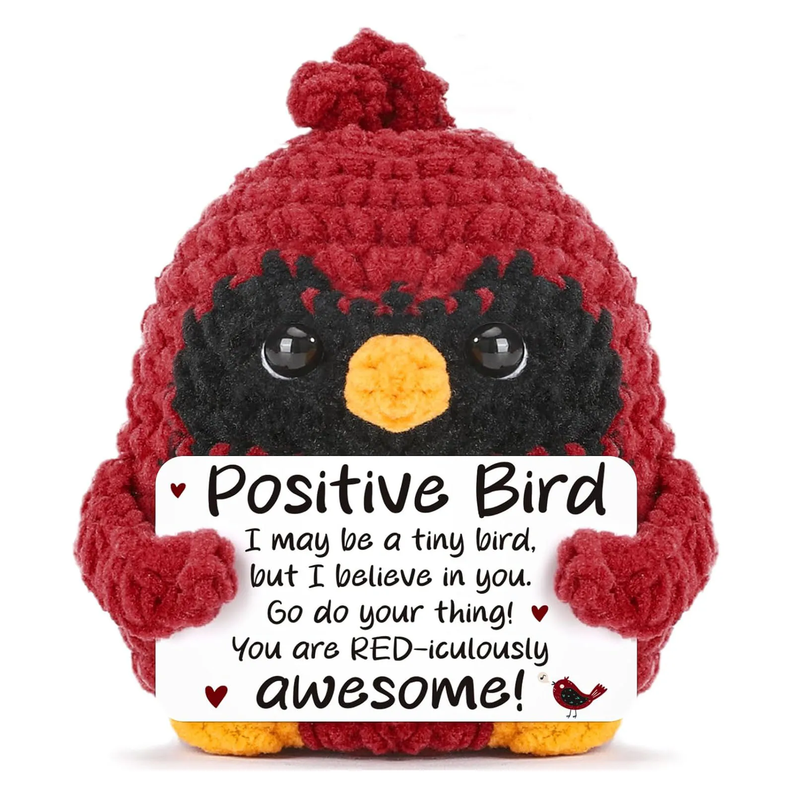 Positive Avocado Crochet Doll with Card