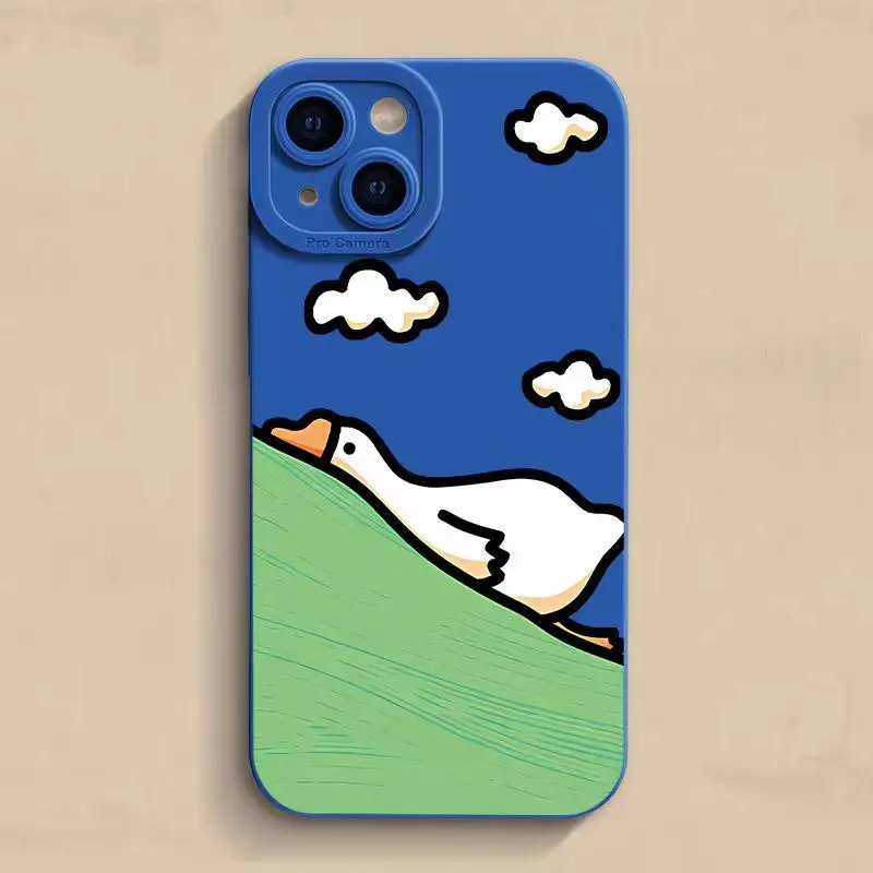 Cartoon Duck Silicone Case with Lens Protection - Soft Back Cover