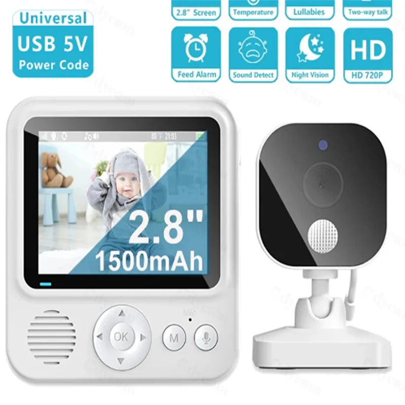 Moniteur vidéo pour bébé, caméra de sécurité sans fil 2.4G, alarme de cri de bébé-ABVP – Image 6