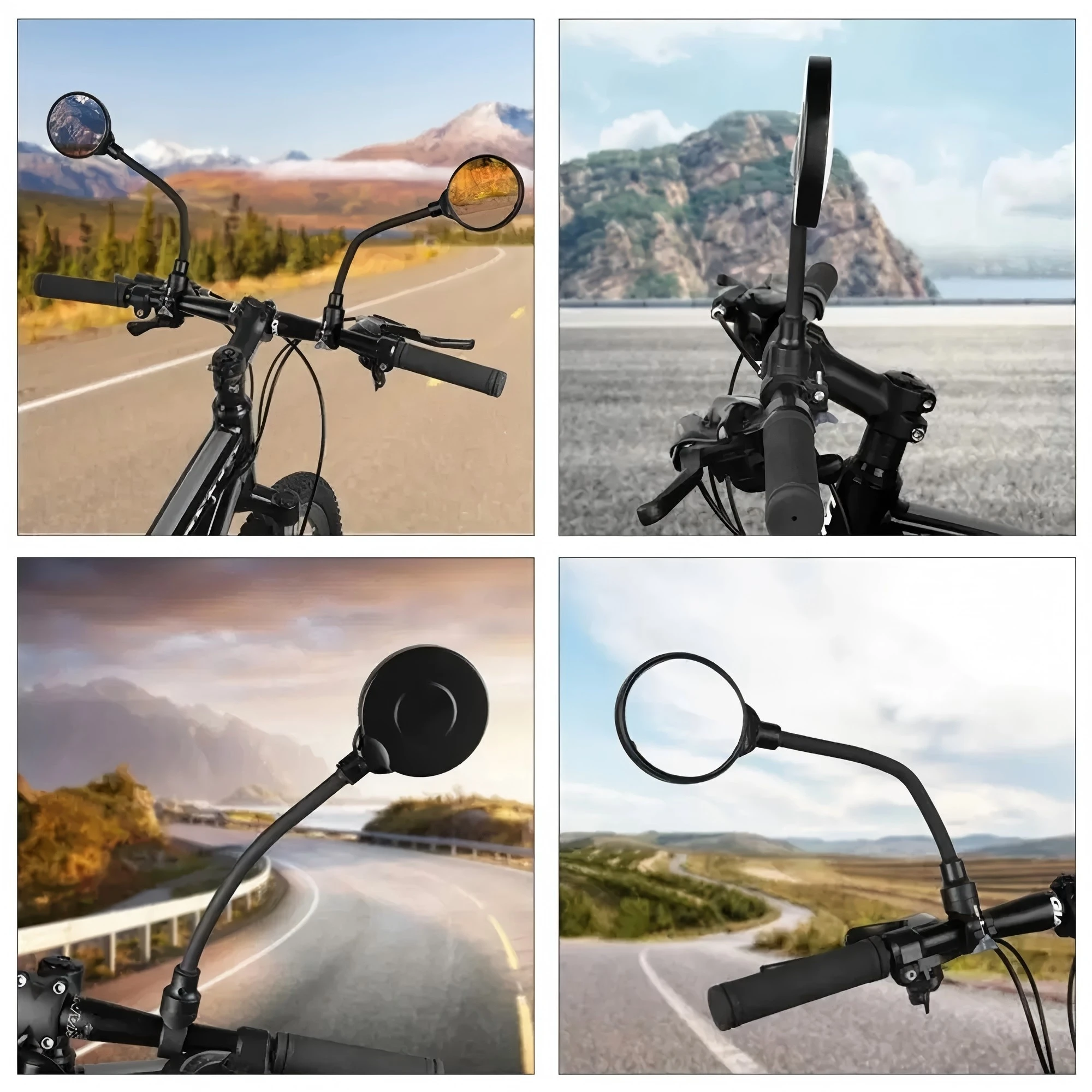 Fahrradspiegel, Fahrradlenker, Rückspiegel, drehbar und verstellbar, Weitwinkel-Rückansicht, stoßfest, konvexer Spiegel, universell – Detail 9