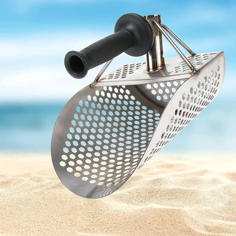 

Beach Sand Scoop Shovel Metal Detector Sand Scoops Treasure Detecting Metal Detector Hunting Stainless Steel Tool Hex