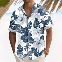 Plant Printed Men's Hawaiian Beach Shirts Summer Casual Short Sleeve Lapel Shirts Holiday Shirts For Men Large Size Men Clothing 1