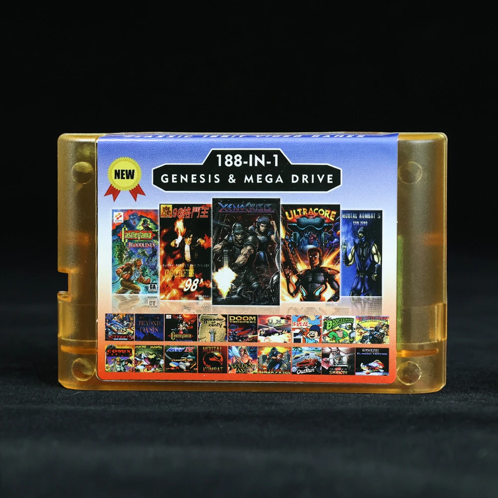 New 2G Game Card 188 in 1 Battery Save For Sega Genesis Megadrive