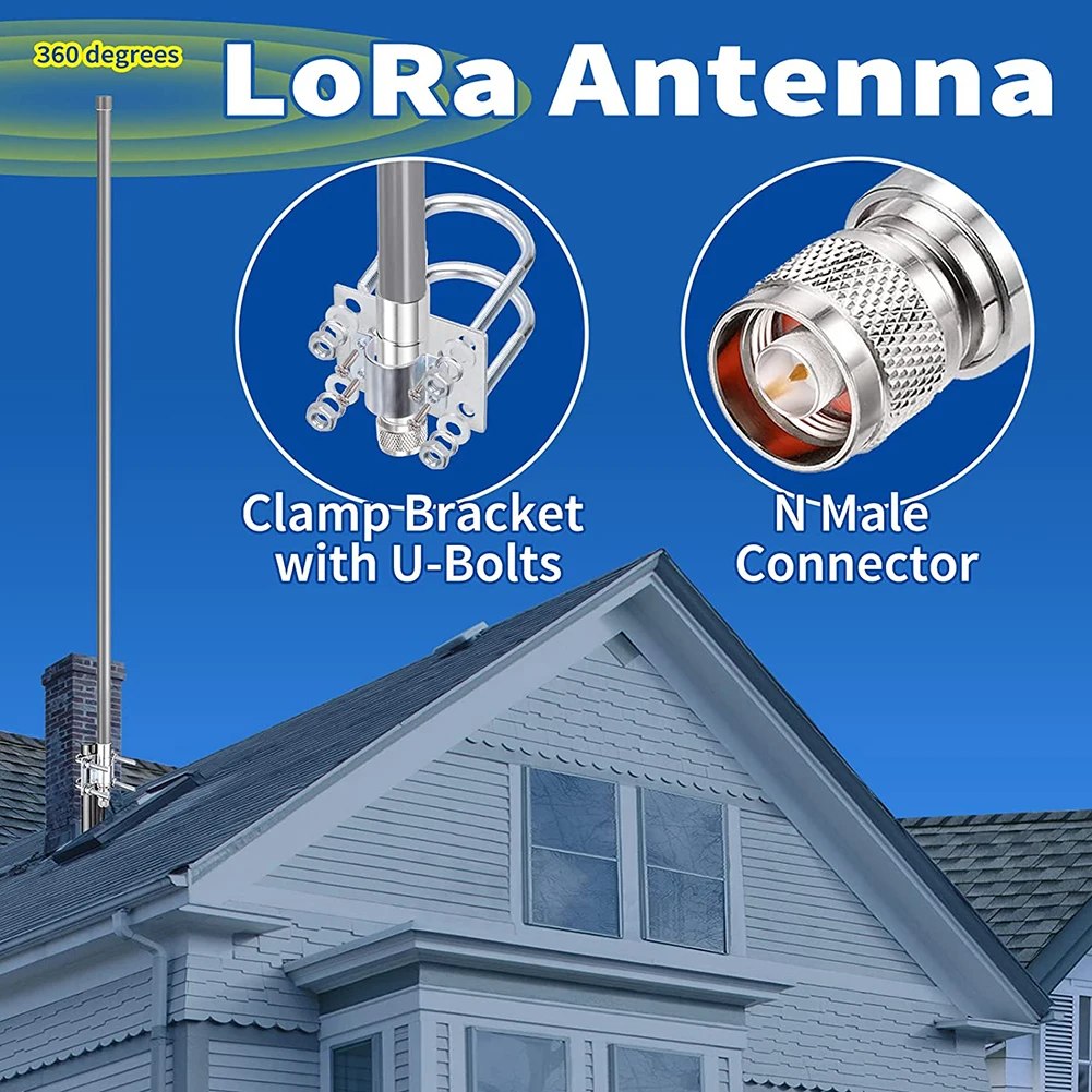 868MHz 915 MHZ Helium Hotspot Miner Antenna Omni Outdoor Fiberglass Waterproof Antenna for Meshtastic LoRaWAN HNT Bobcat RAK 923