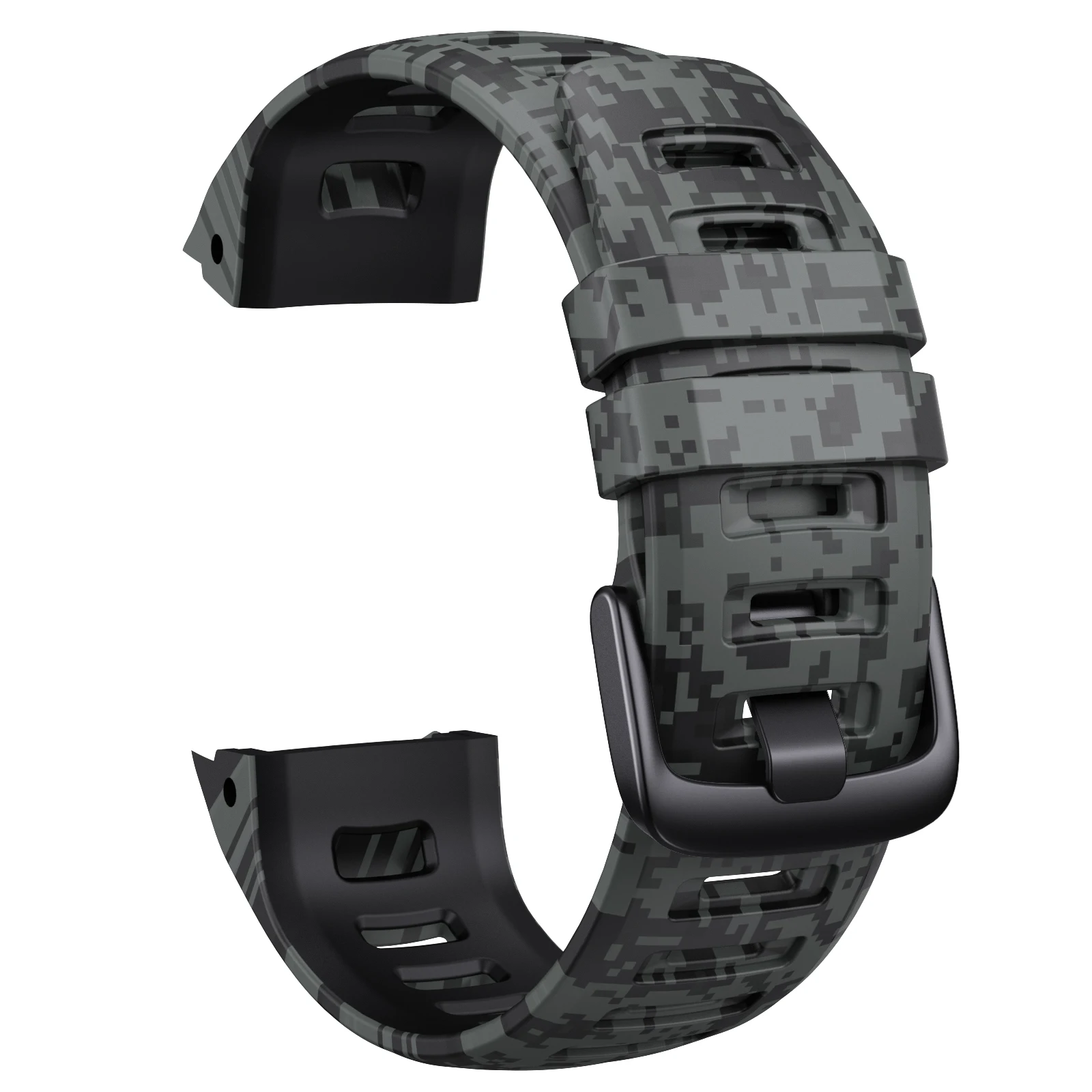 Camouflage Silicone Watch Strap - 22mm Adjustable Replacement Wristband