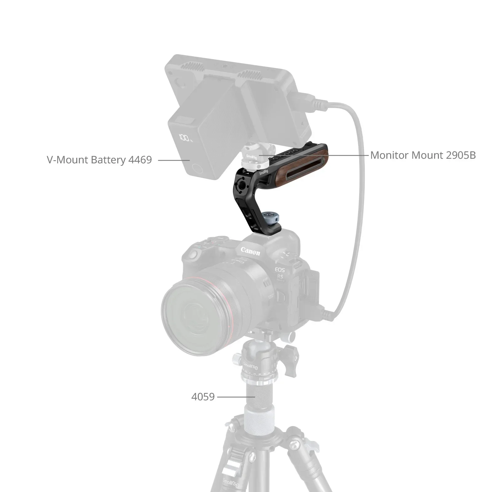 SmallRig Top Handle with Cold Shoe Mount / NATO Clamp / (1/4" & 3/8") Two-in-O