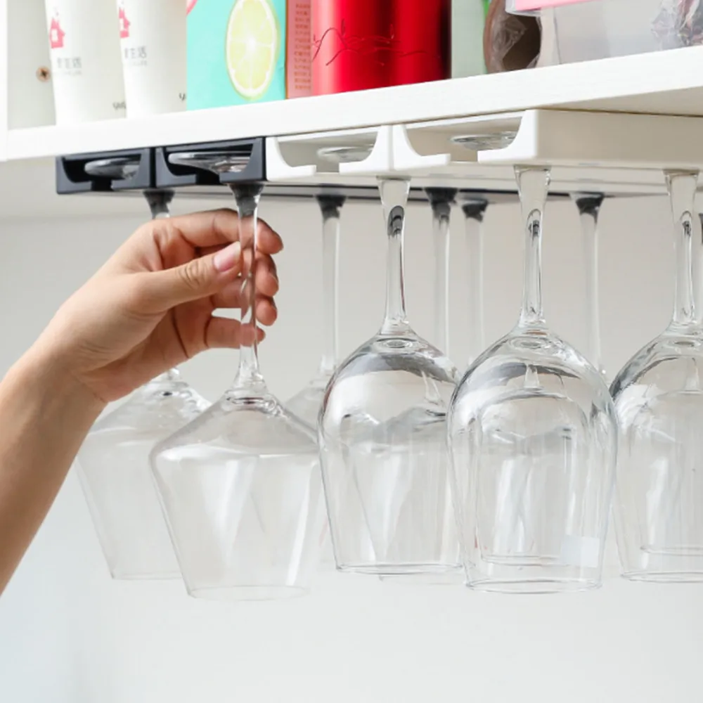 

Goblet Wine Glass Hanging Rack Living Room Punch-free Kitchen Bar Wine Cooler Glass Upside Down Storage Cabinet Hanger Shelf
