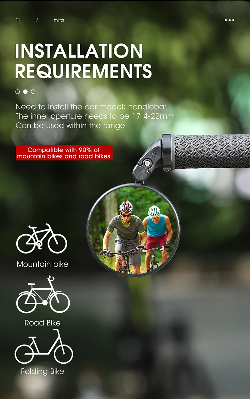 WEST BIKING 1/2 Stück Mini-Lenkerspiegel Universal 360 ° Verstellbarer Fahrrad-Rückspiegel, drehbarer Sicherheits-Seitenspiegel, Zugang für Fahrräder – Detail 12
