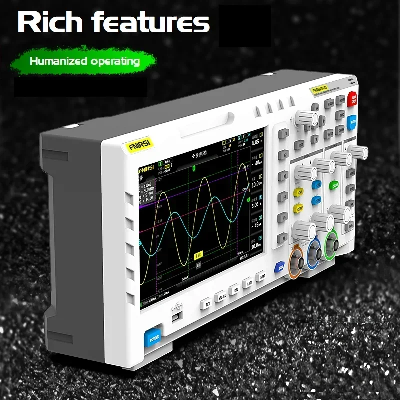 FNIRSI 1014D Digital Oscilloscope 2 In 1 Dual Channel Input Signal Generator 100MHz* 2 Analog Bandwidth 1GSa/s Sampling Rate 4