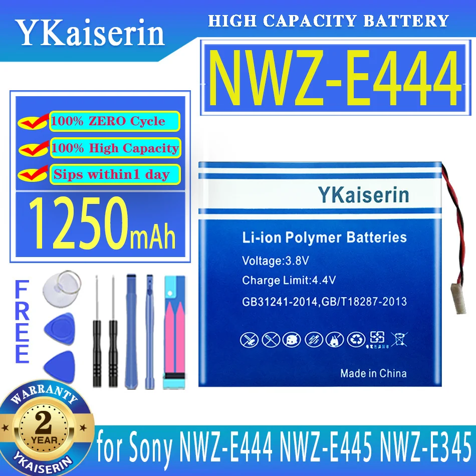 Batteria Ykaiserin 1250Mah Per Sony Nwz-E444 Nwz-E445 Nwz-E345 Nwz-Wh303 E373 E383 A864 A865 Lis1425Hnpc Srs-Btv5 Nwz-E344