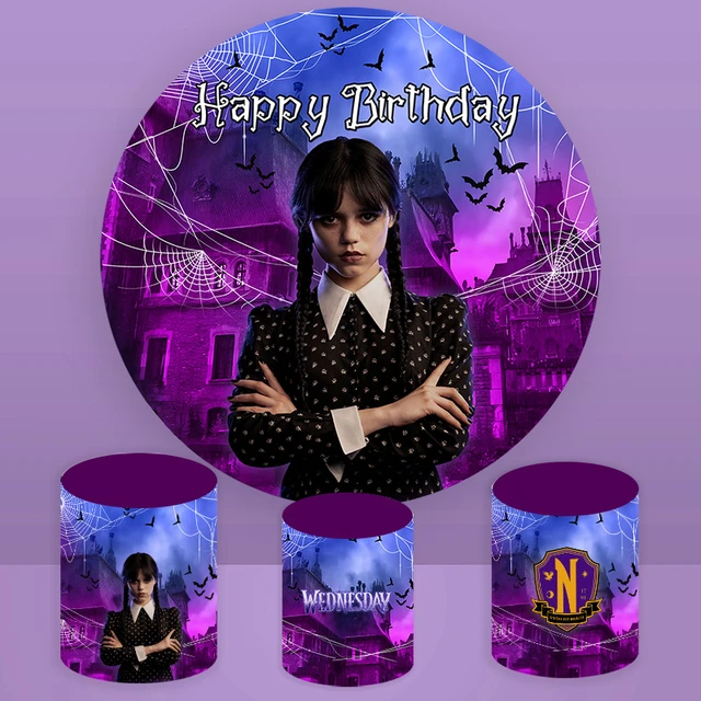 7 Options Wednesday Addams Backdrop Kids Birthday Photography Background TV  Show Poster Vinyl Polyester Photo Booth Props - AliExpress