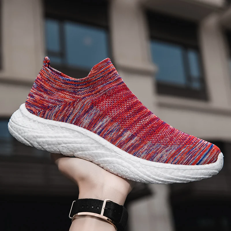 

Кроссовки-носки мужские без шнуровки, модные сверхлегкие дышащие кеды, удобная повседневная прогулочная обувь для тренировок, унисекс